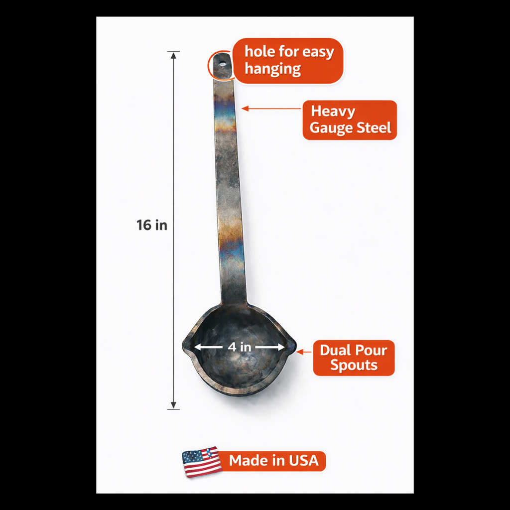6 oz Casting Ladle – Dual Pour Spout | Made in USA