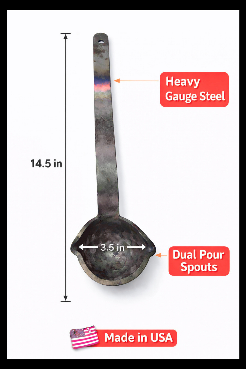 3 oz Casting Ladle – Dual Pour Spout | Made in USA